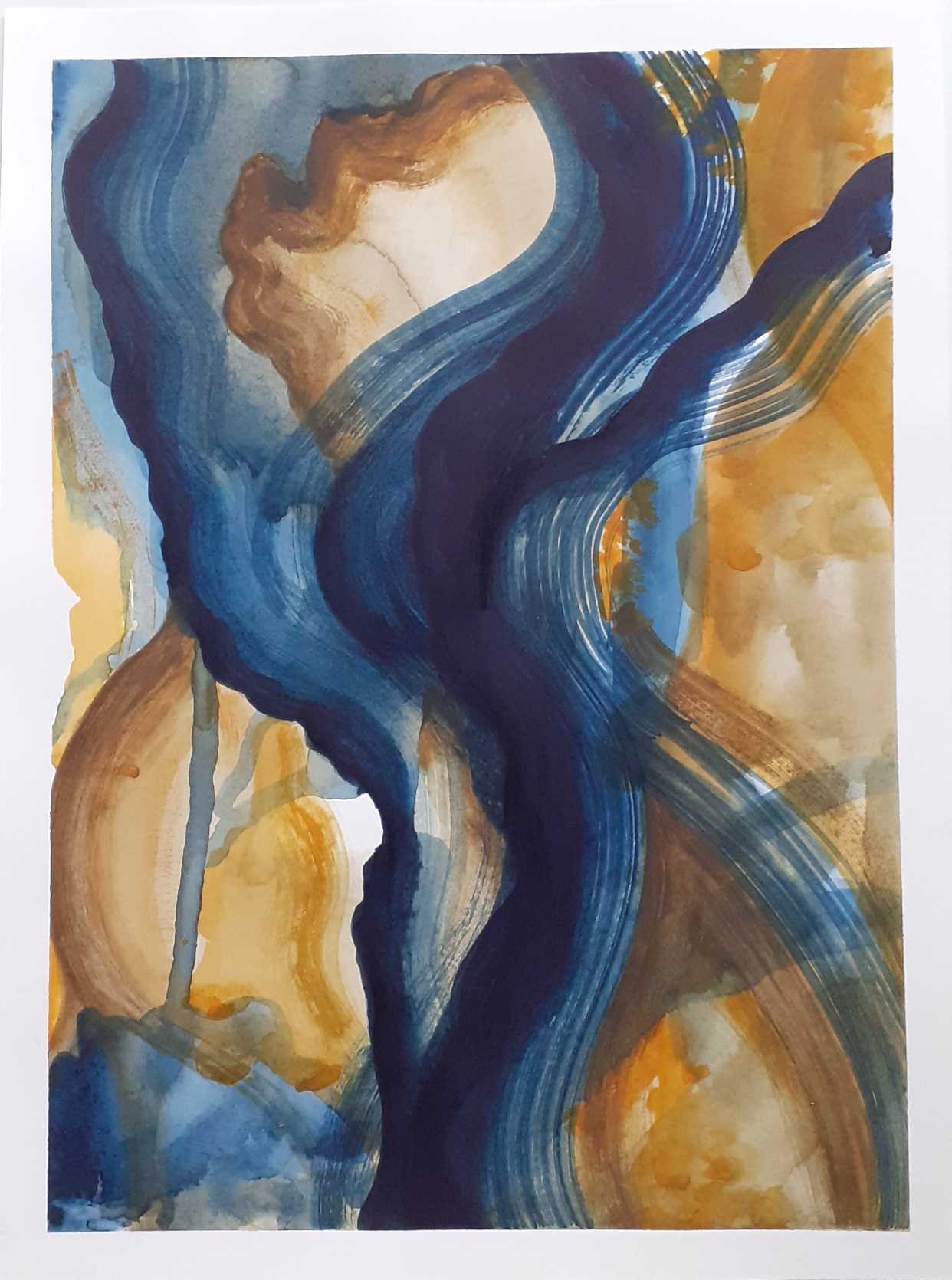 Striations Original Watercolour Abstract Painting by Stacey-Ann Cole
