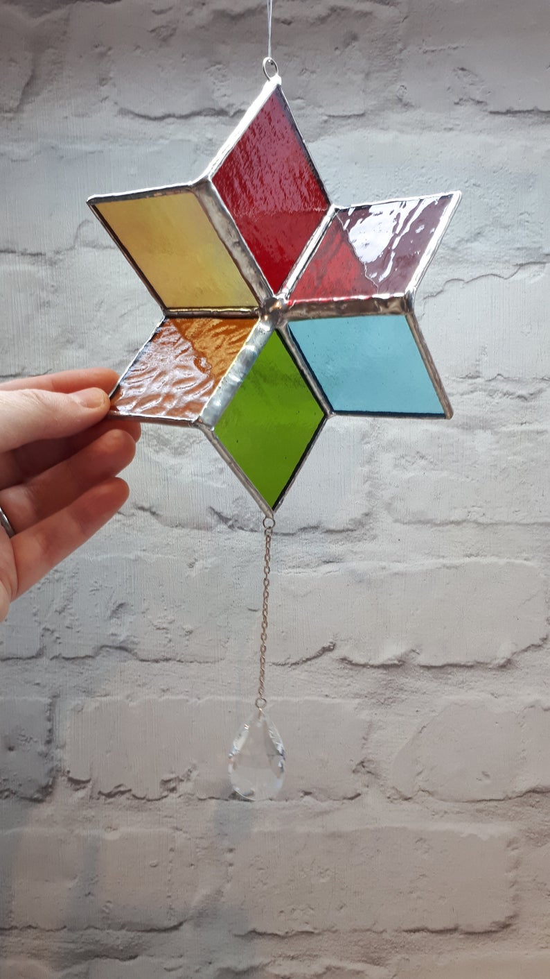 Rainbow stained glass spinner