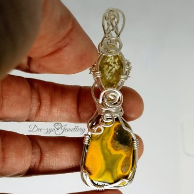 Bumblebee Japer and Lemon Quartz pendant