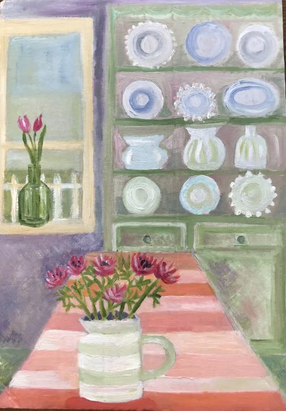 A passion for gardening and my job as a freelance garden writer has been the catalyst for my paintings, prints and textile designs based around plants and flowers. I love colour, and this is always reflected in the work that I do, as well as in my home surroundings and my small town garden in the middle of Stamford. Paintings (oils and watercolours), prints and a range of organic cotton floral tea towels will be available.





There will be coffee, tea, cold drinks and some delicious homemade cakes on offer, alongside the art. Donations for refreshments, on a pay as you feel basis, will go to the Crohn's & Colitis UK charity. Visitors are very welcome to sit in the tiny garden which has been redesigned and planted this year.