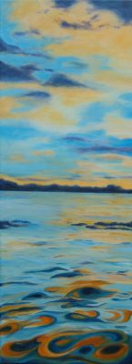 Dnipro River, Ukraine. Acrylics.