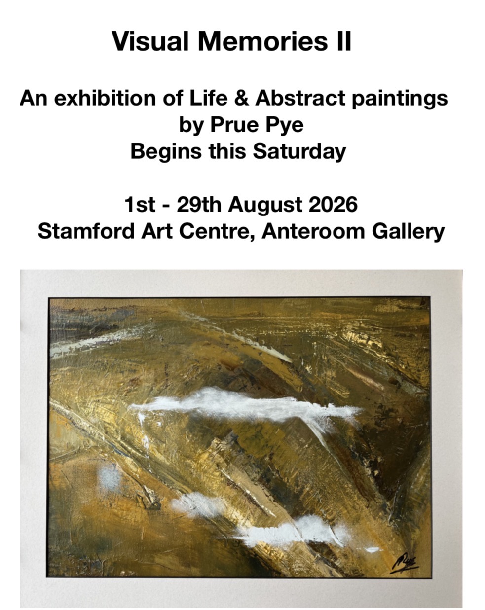 Poster for Prue Pye's Exhibition Visual Memories II